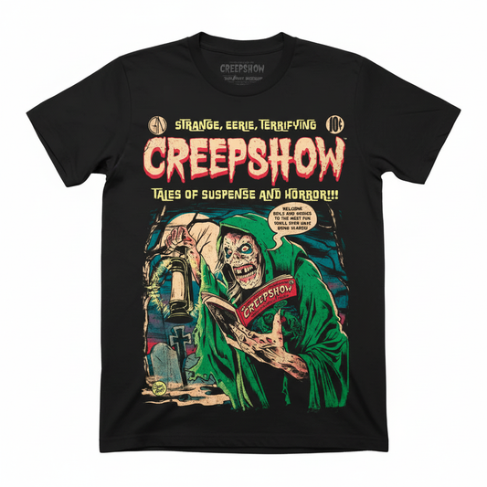 Black t-shirt flat lay