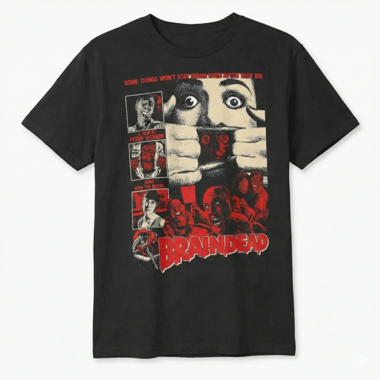 Braindead (Dead Alive) 1992 Horror Movie T-Shirt - Peter Jackson Retro Cult Classic Tee