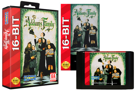 Addams Family Reproduction Cartridge - Spooky Mansion Platformer Adventure - Sega Genesis Compatible