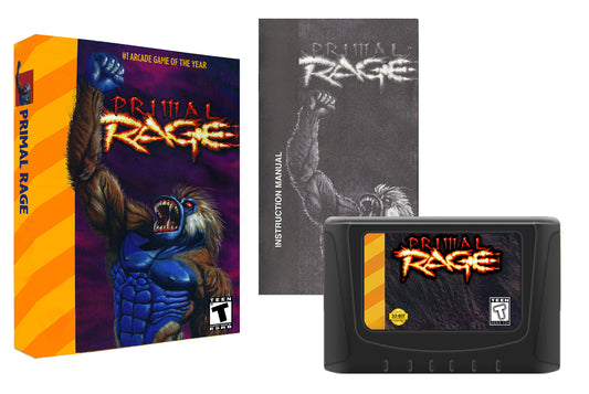 Primal Rage (32X Compatible) – Reproduction Video Game Cartridge with Case and Manual