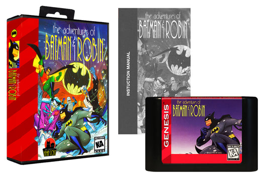 The Adventures of Batman & Robin Genesis Reproduction Cartridge – Complete with Case & Manual