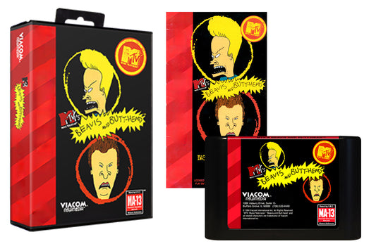 Beavis and Butt-Head (Genesis Compatible) - Reproduction Video Game Cartridge