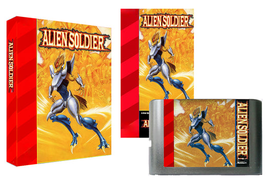 Alien Soldier Reproduction Cartridge - Intense Run-and-Gun Boss Rush Game - Sega Genesis Compatible