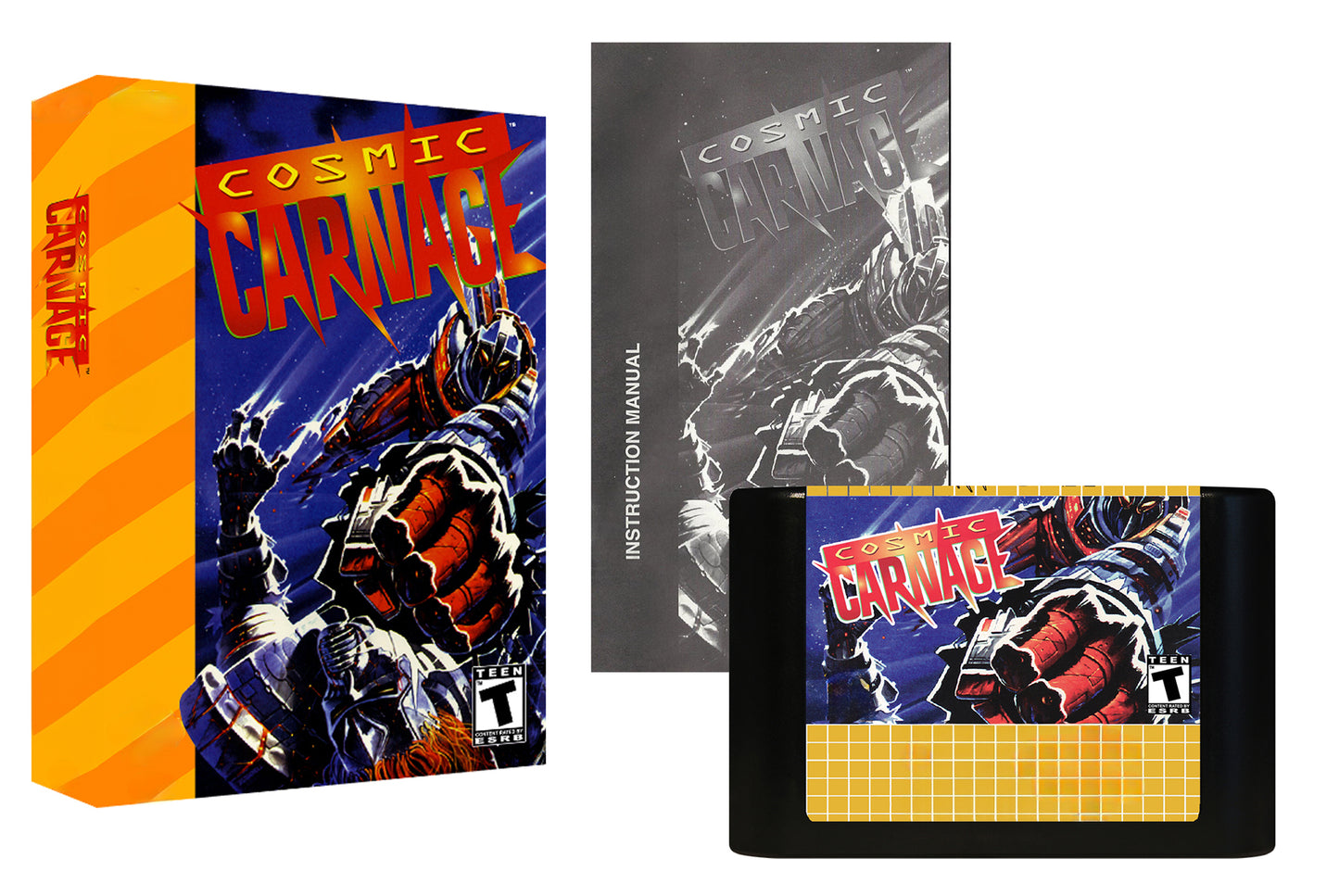 Cosmic Carnage (32X Compatible) (32X Shell) – Reproduction Video Game Cartridge with Case and Manual