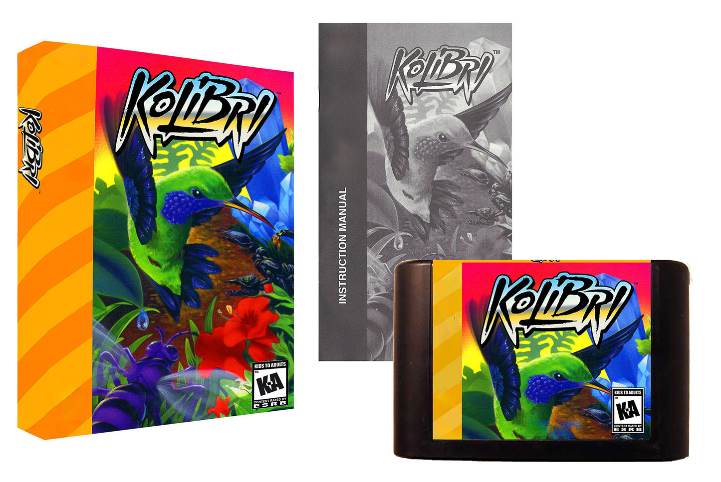 Kolibri (32X Compatible) (32X Shell) - Reproduction Video Game Cartridge with Box and Manual