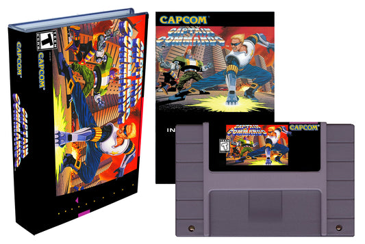 Captain Commando (SNES Compatible) – Reproduction Video Game Cartridge with Case and Manual