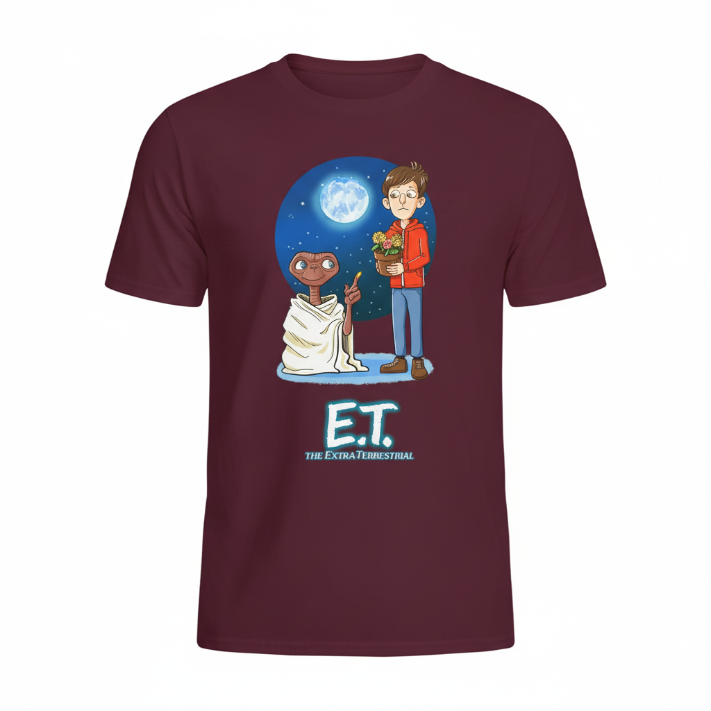 Burgundy E.T. t-shirt