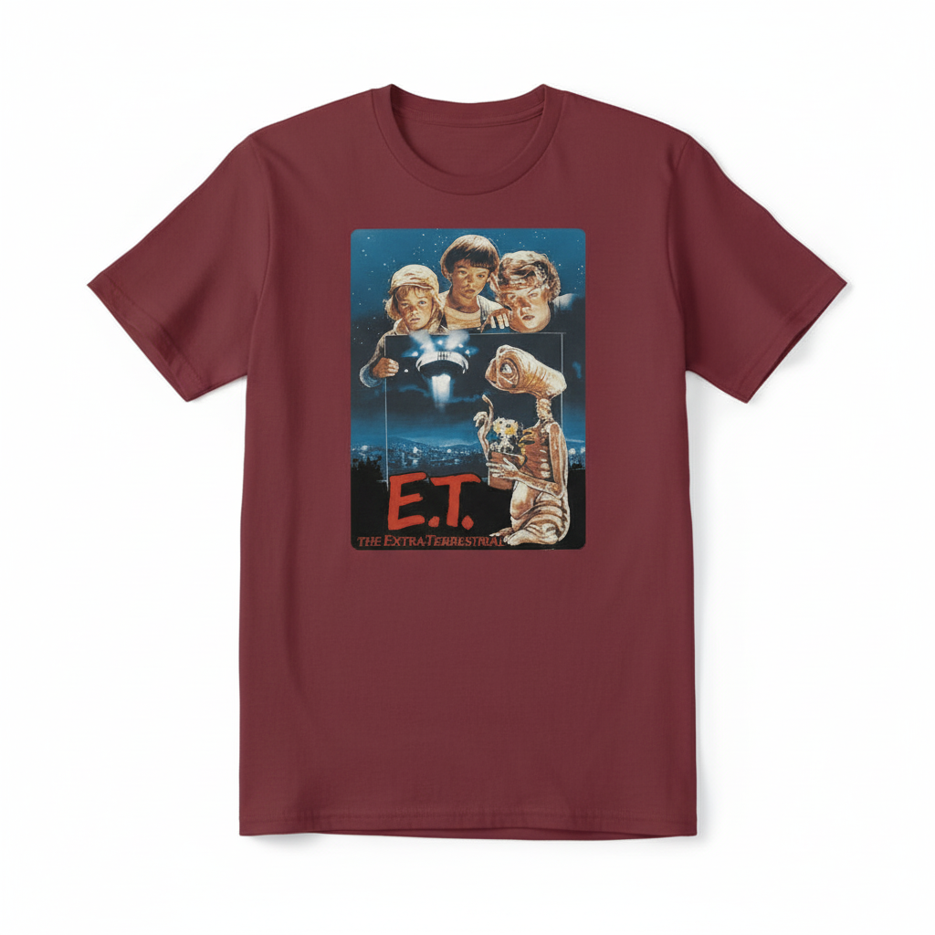 Burgundy E.T. t-shirt