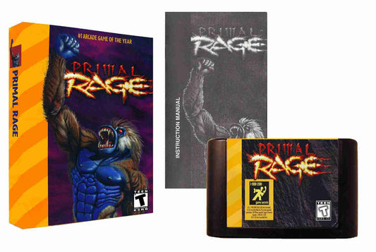 Primal Rage (32X Compatible) – Reproduction Video Game Cartridge with Case and Manual image 0