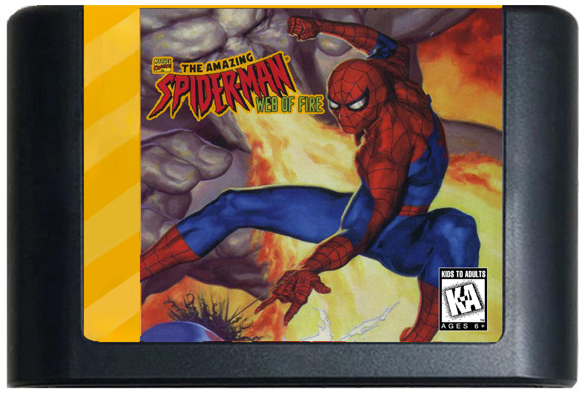Spider-Man: Web of Fire (32X Compatible) – Reproduction Video Game Cartridge with Case and Manual