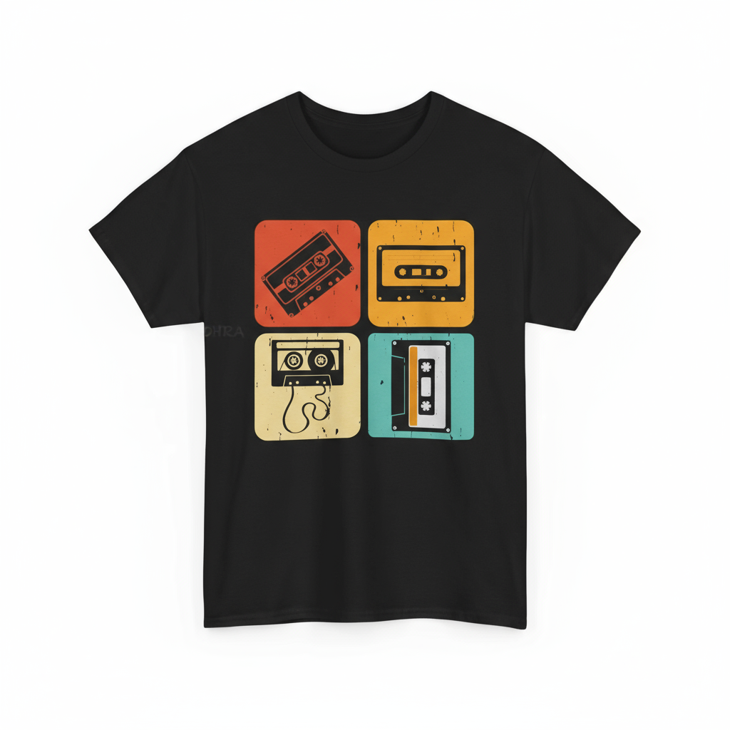 Vintage Summer Camp T-Shirt - Retro 70s 80s Outdoor Tee - Black