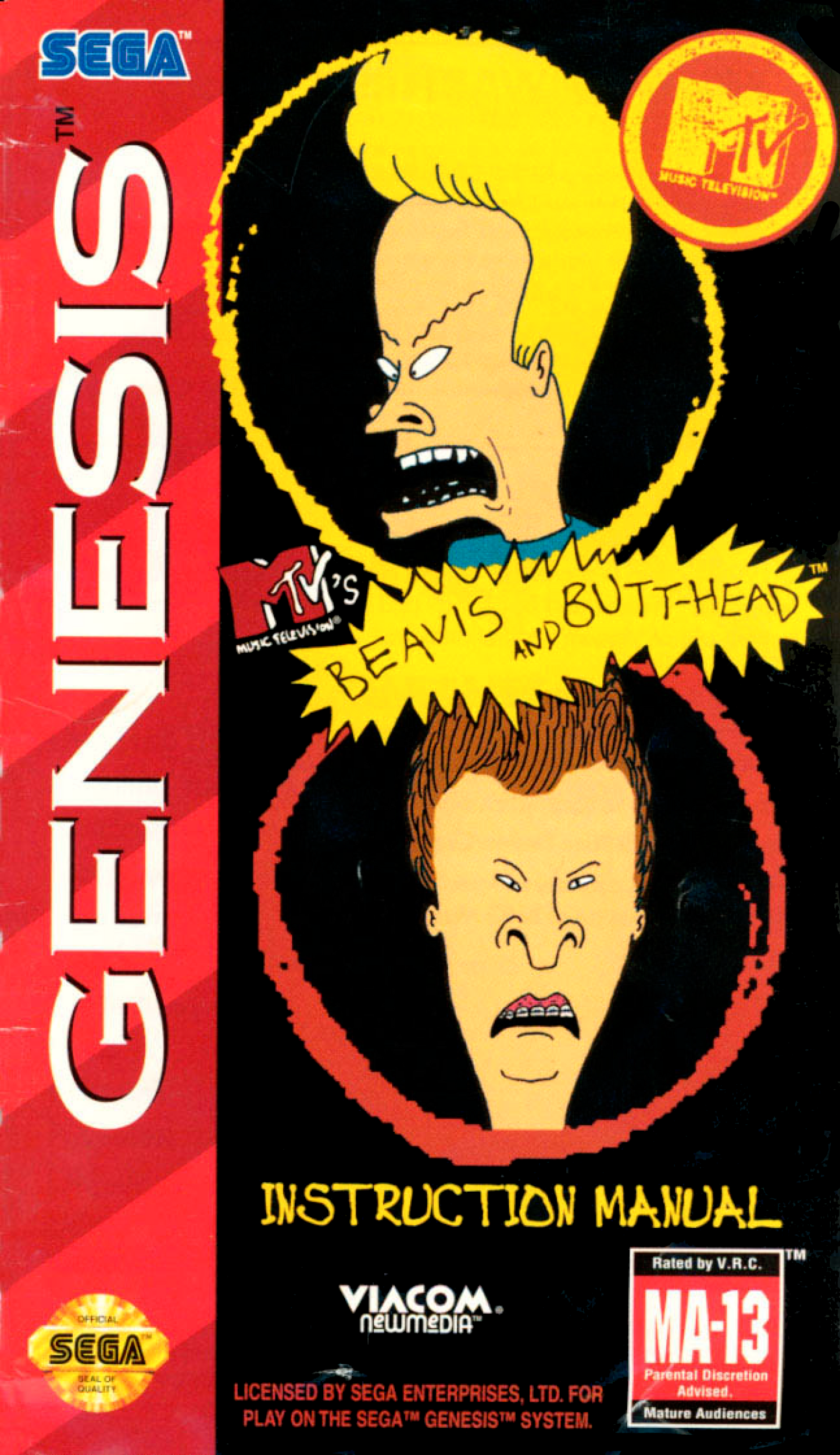 Beavis and Butt-Head (Genesis Compatible) - Reproduction Video Game Cartridge