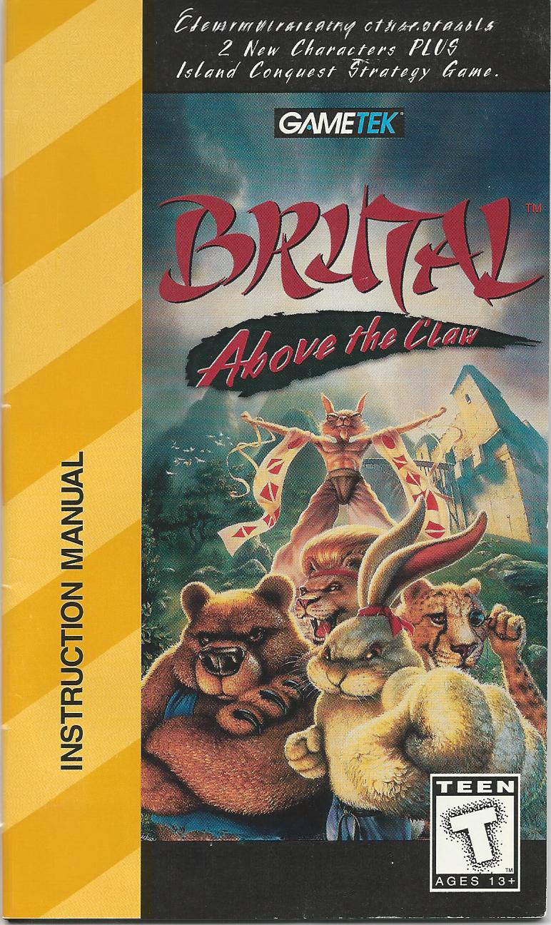 Brutal: Above the Claw (32X Compatible) (32X Shell) – Reproduction Video Game Cartridge with Case and Manual