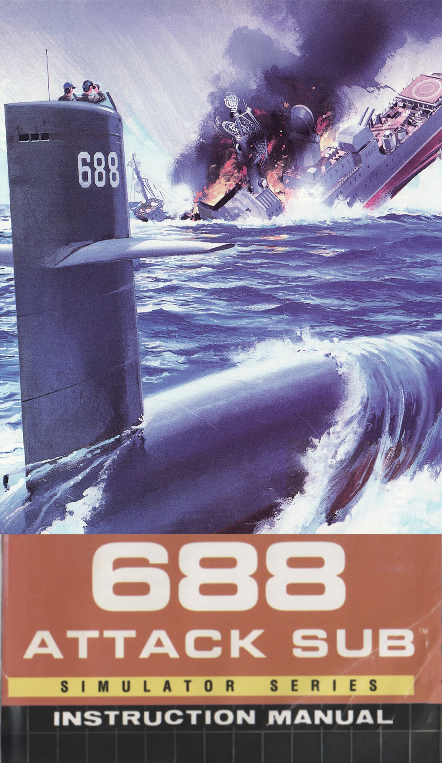 688 Attack Sub (Genesis Compatible) - Reproduction Video Game Cartridge with Case and Manual