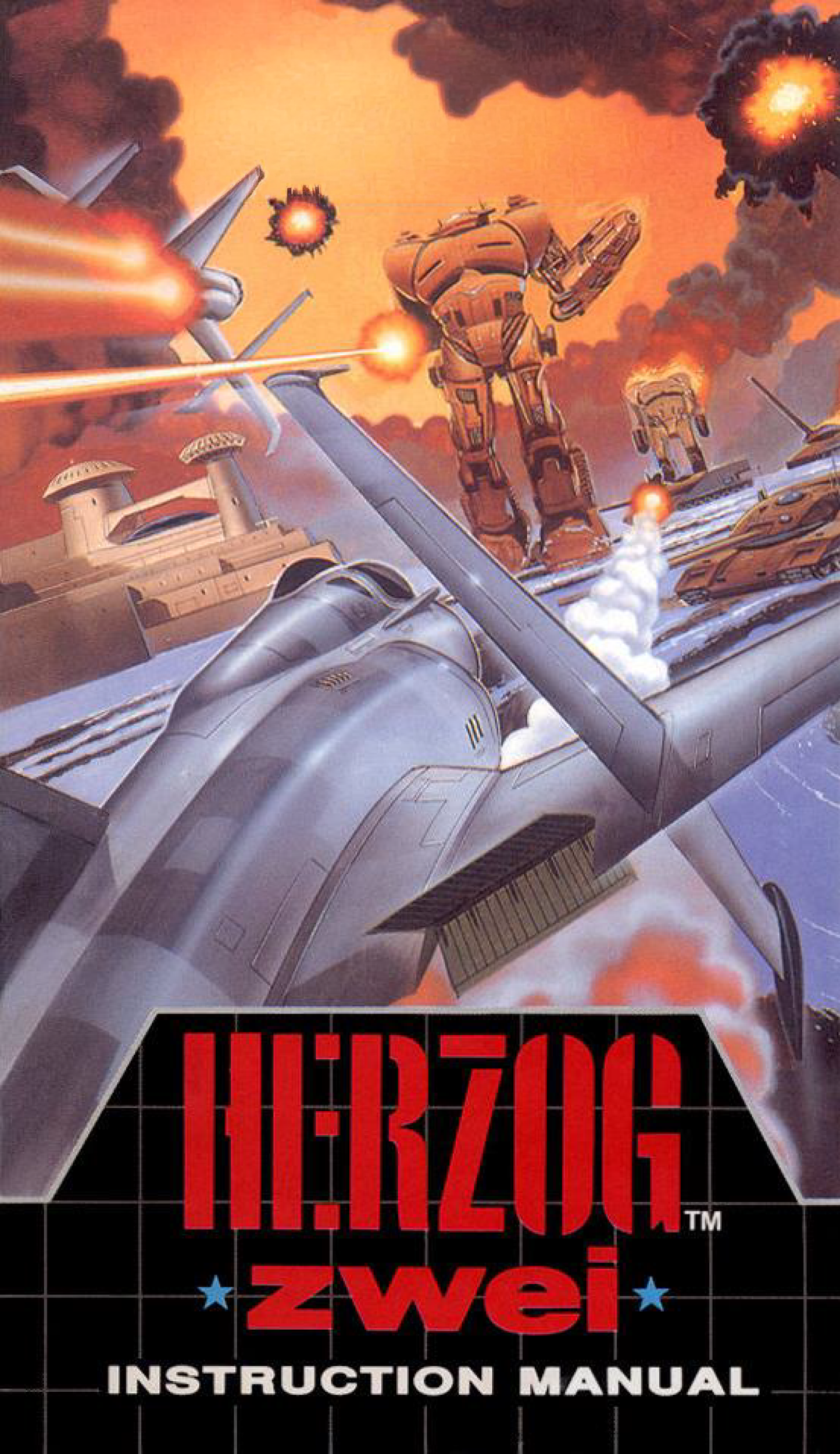 Herzog Zwei (Genesis Compatible) - Reproduction Video Game Cartridge with Case and Manual