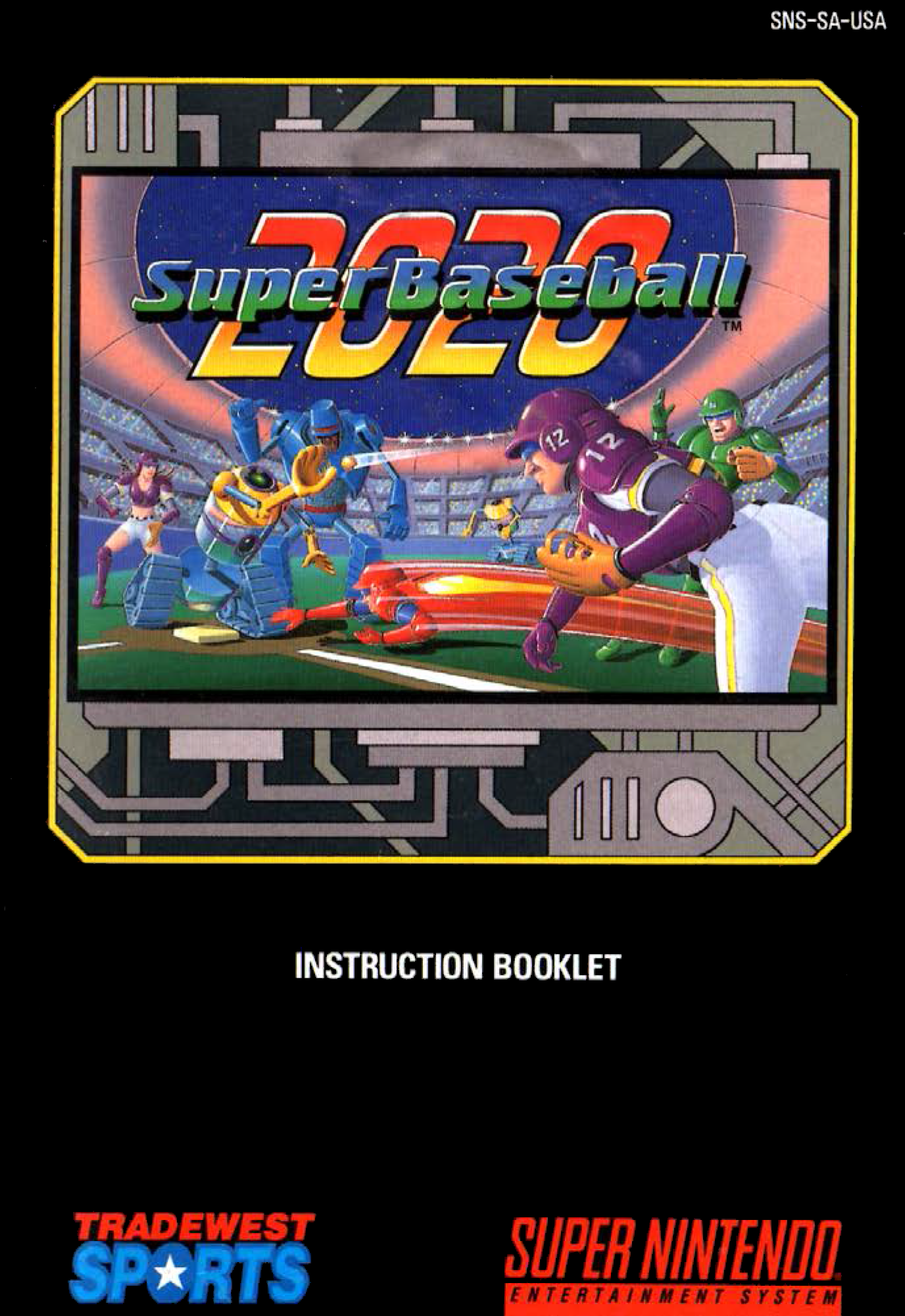 Super Baseball 2020 (SNES Compatible) - Reproduction Video Game Cartridge with Case and Manual