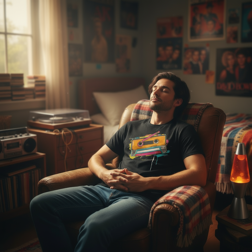 Cozy Bedroom with Music Memorabilia