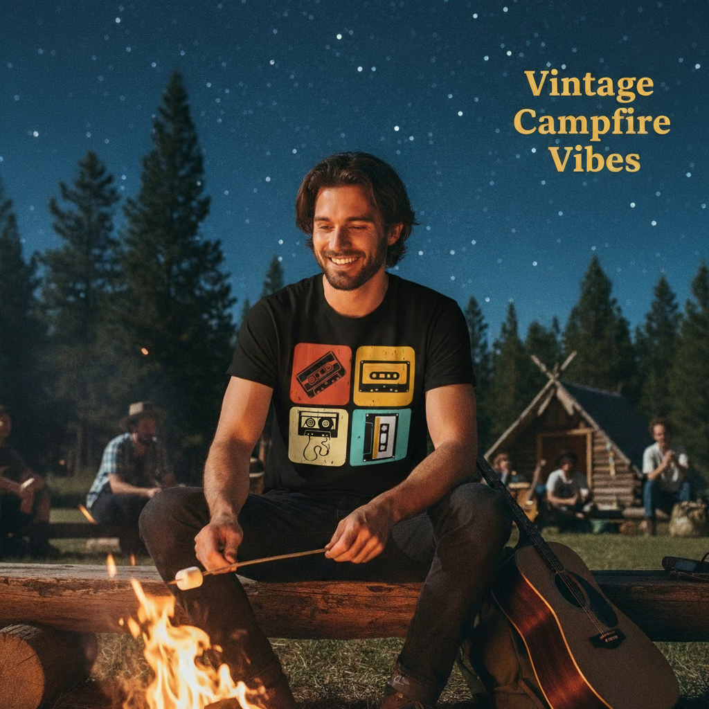 Vintage Summer Camp T-Shirt - Retro 70s 80s Outdoor Tee - Custom Styled Photo