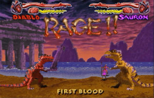 Primal Rage (32X Compatible) – Reproduction Video Game Cartridge with Case and Manual