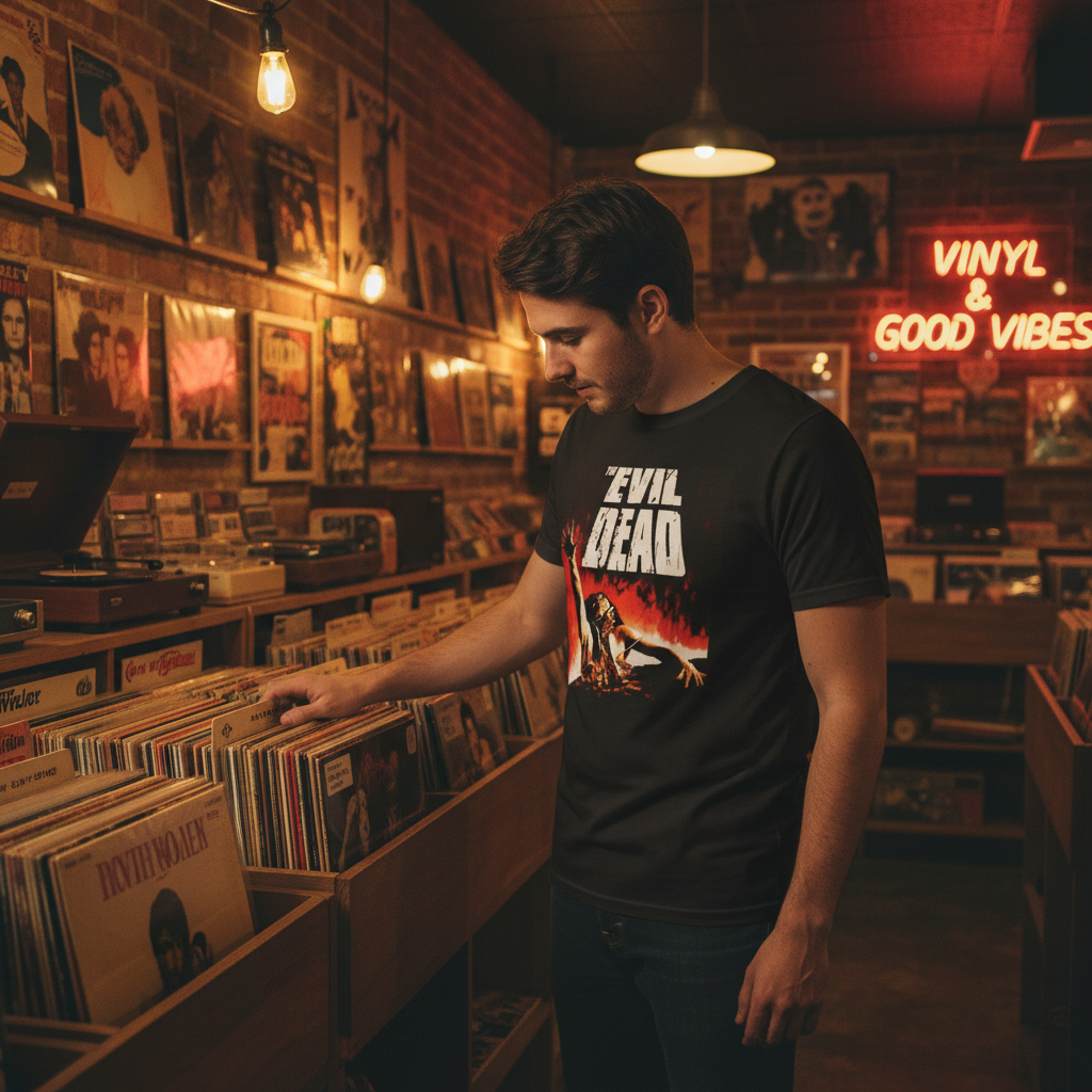 Evil Dead T-Shirt at Record Store