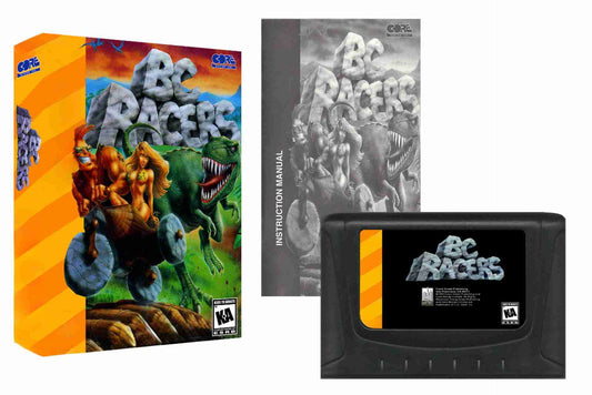 BC Racers (32X Compatible) (32X Shell) - Reproduction Video Game Cartridge with Case and Manual image 0