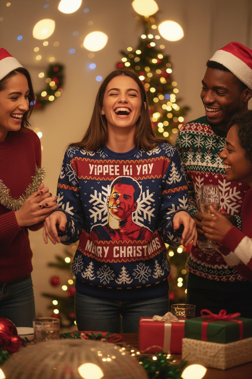 Female model at holiday party