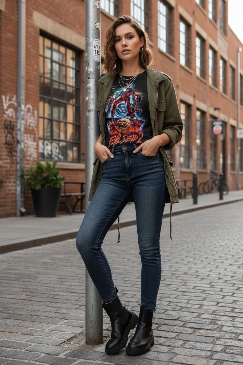 Female model in urban setting