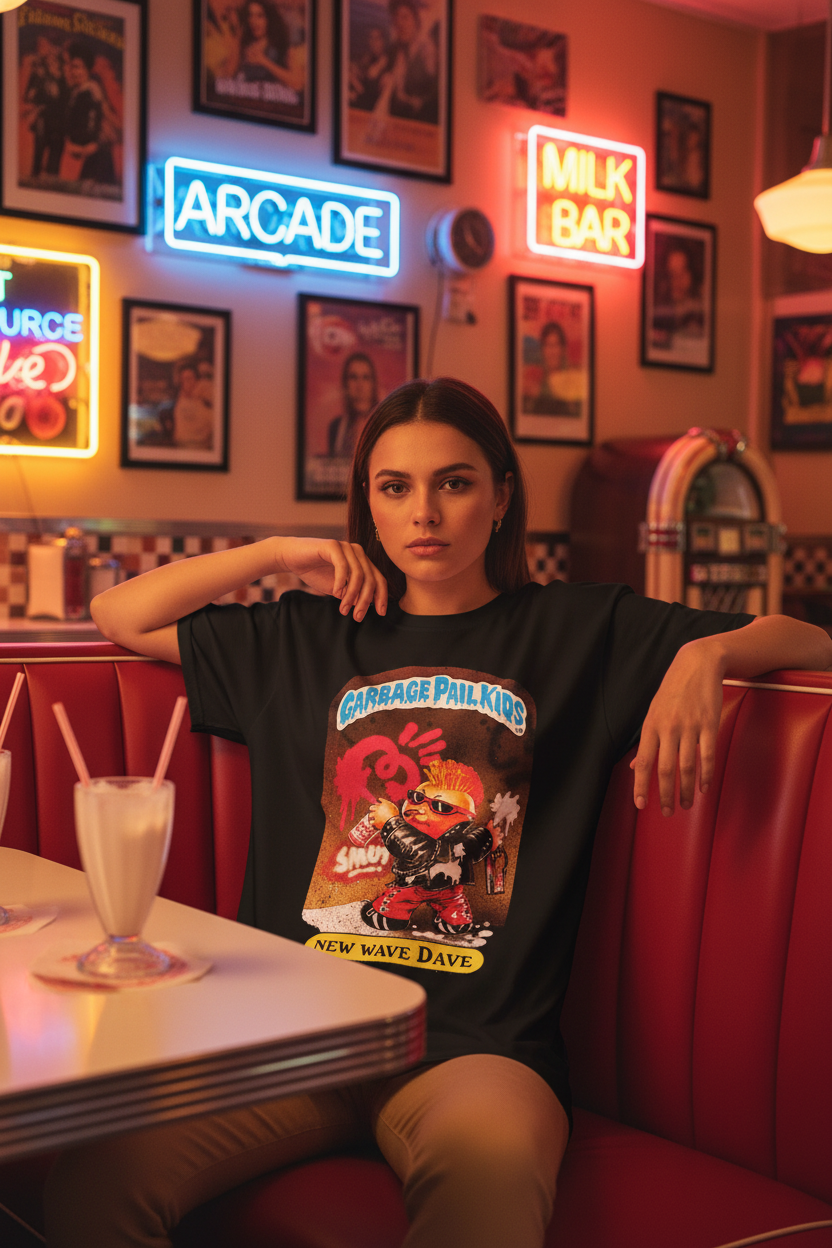 Female model in vintage diner