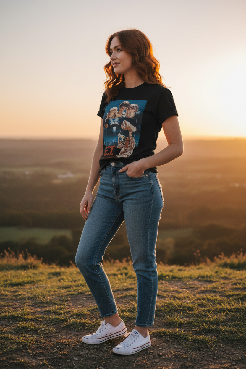 Female model outdoor sunset