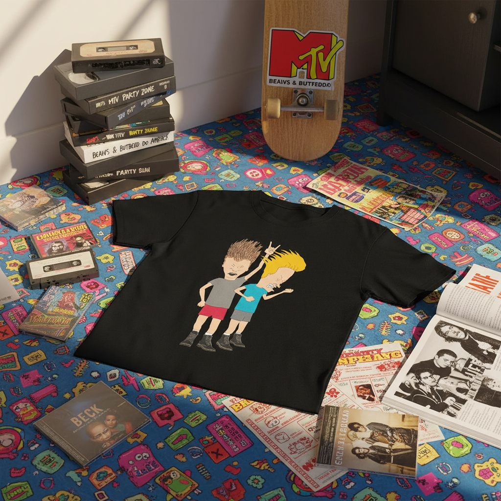 Folded tee with nostalgic props