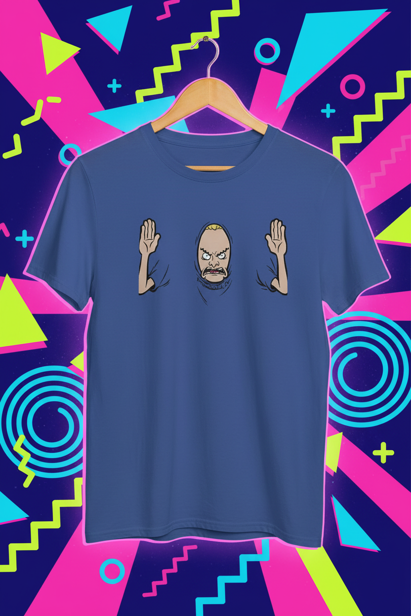 Hanging T-Shirt with Retro Background