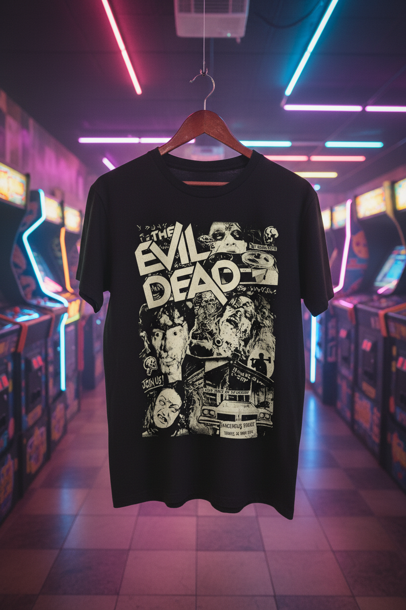 Hanging with arcade backdrop