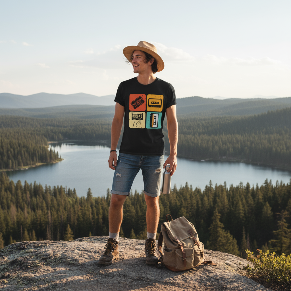 Vintage Summer Camp T-Shirt - Retro 70s 80s Outdoor Tee - Hiking Lake Activities