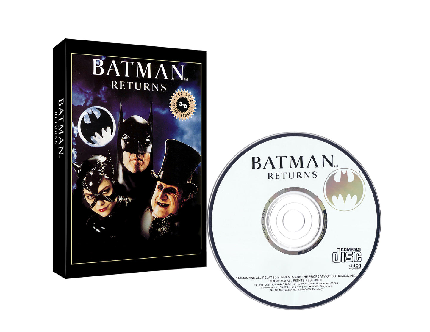 Batman Returns Longbox with cover and disc on a white background.  Batman Returns Sega CD Screenshot - CrebbaTECH: RETROVERSE