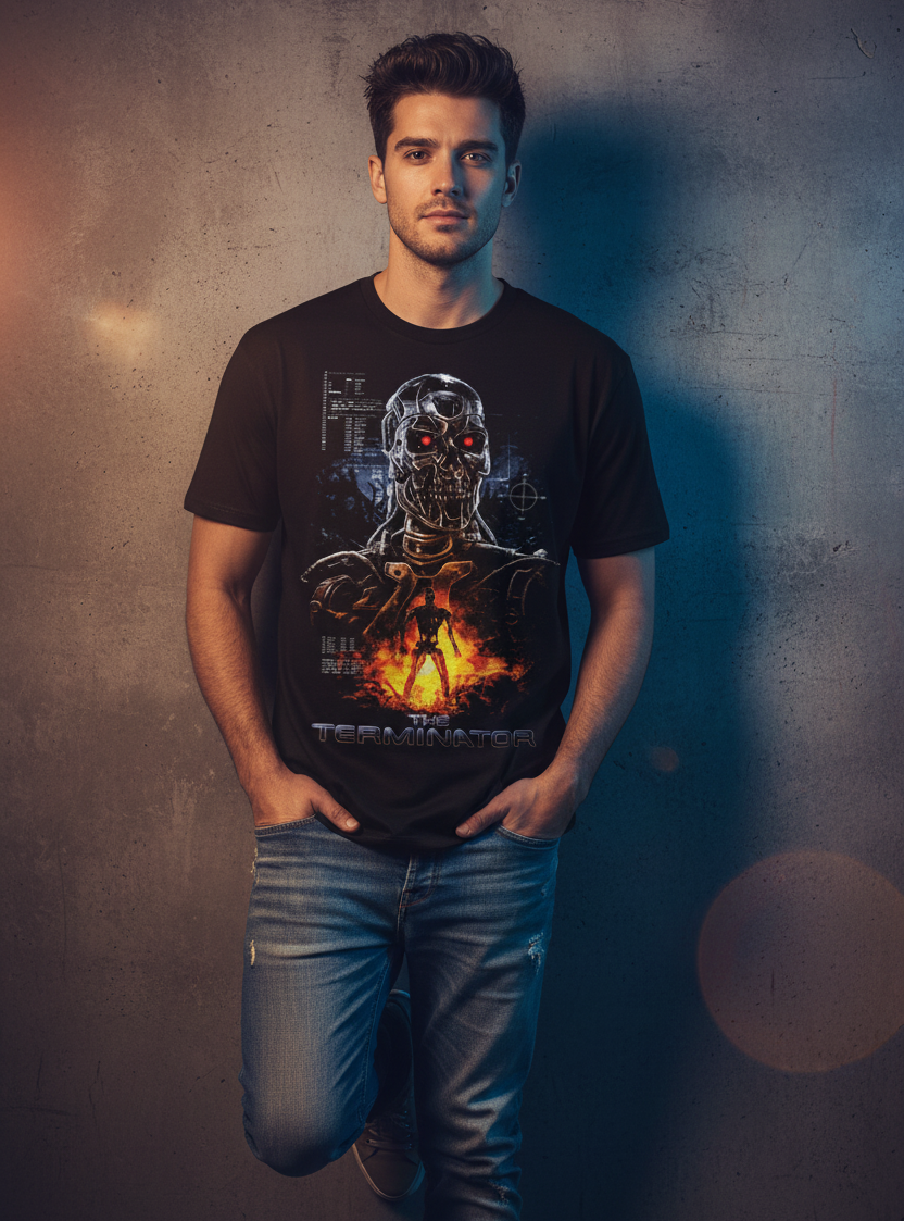 Male model against concrete wall