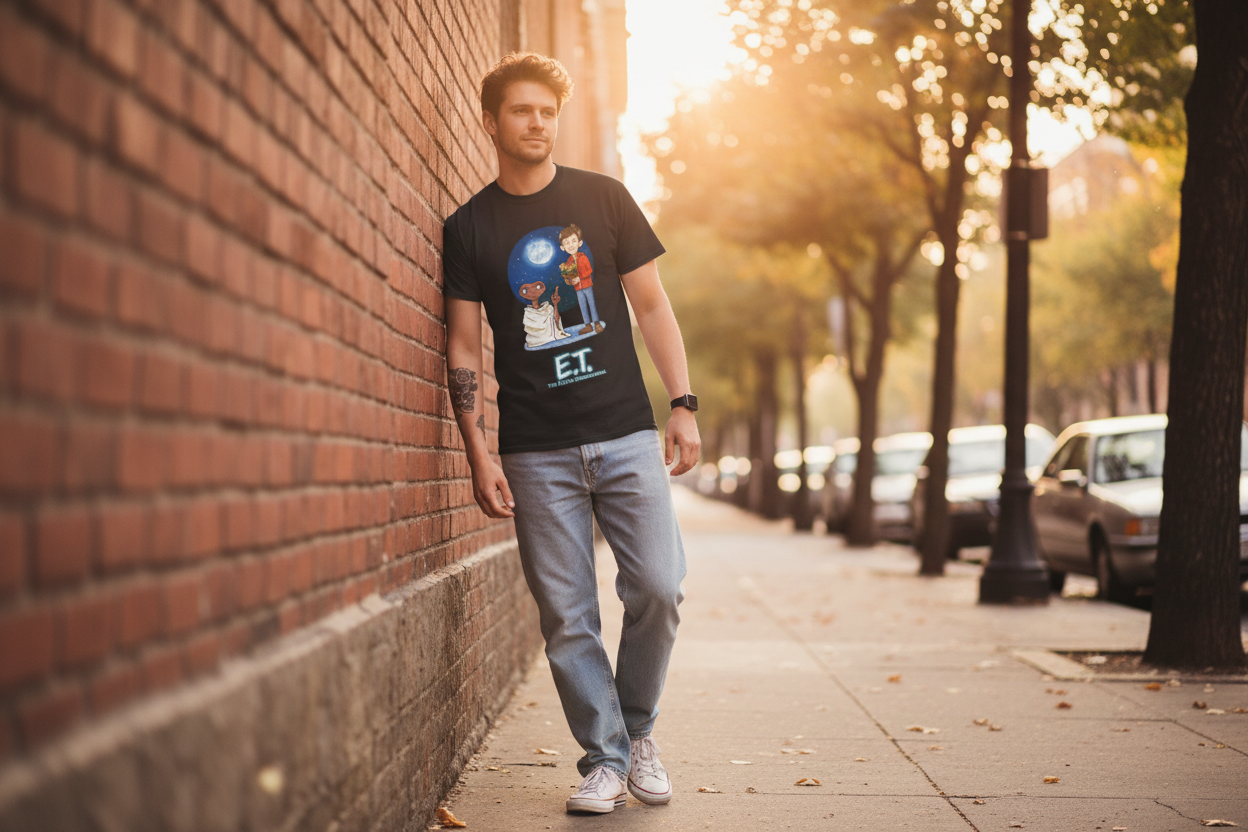 Male model outdoor golden hour