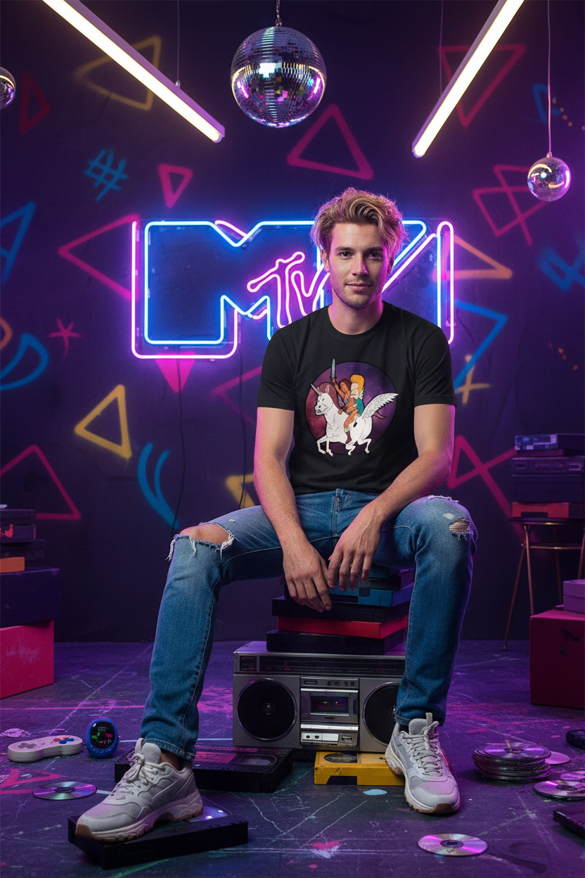 Beavis and Butt-Head Butthead Unicorn Warrior Graphic T-Shirt - She-Ra Parody