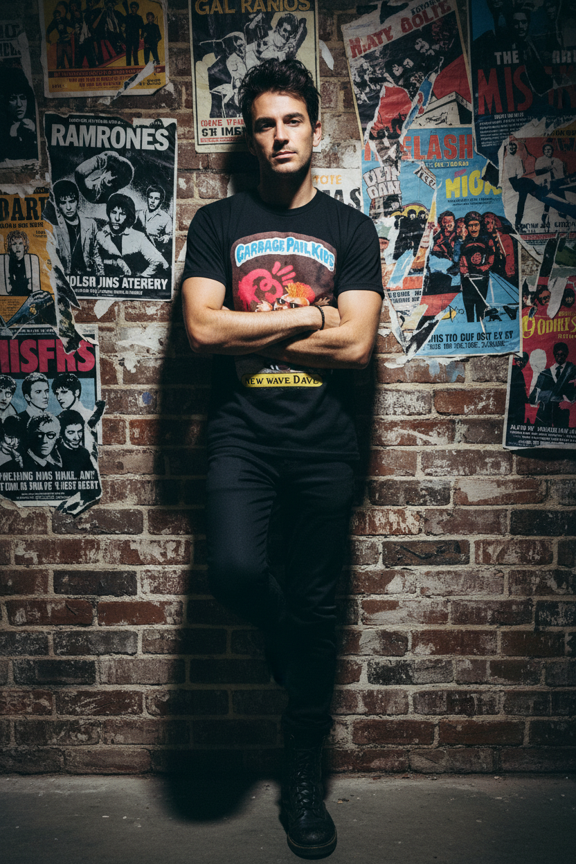Male model with punk rock aesthetic