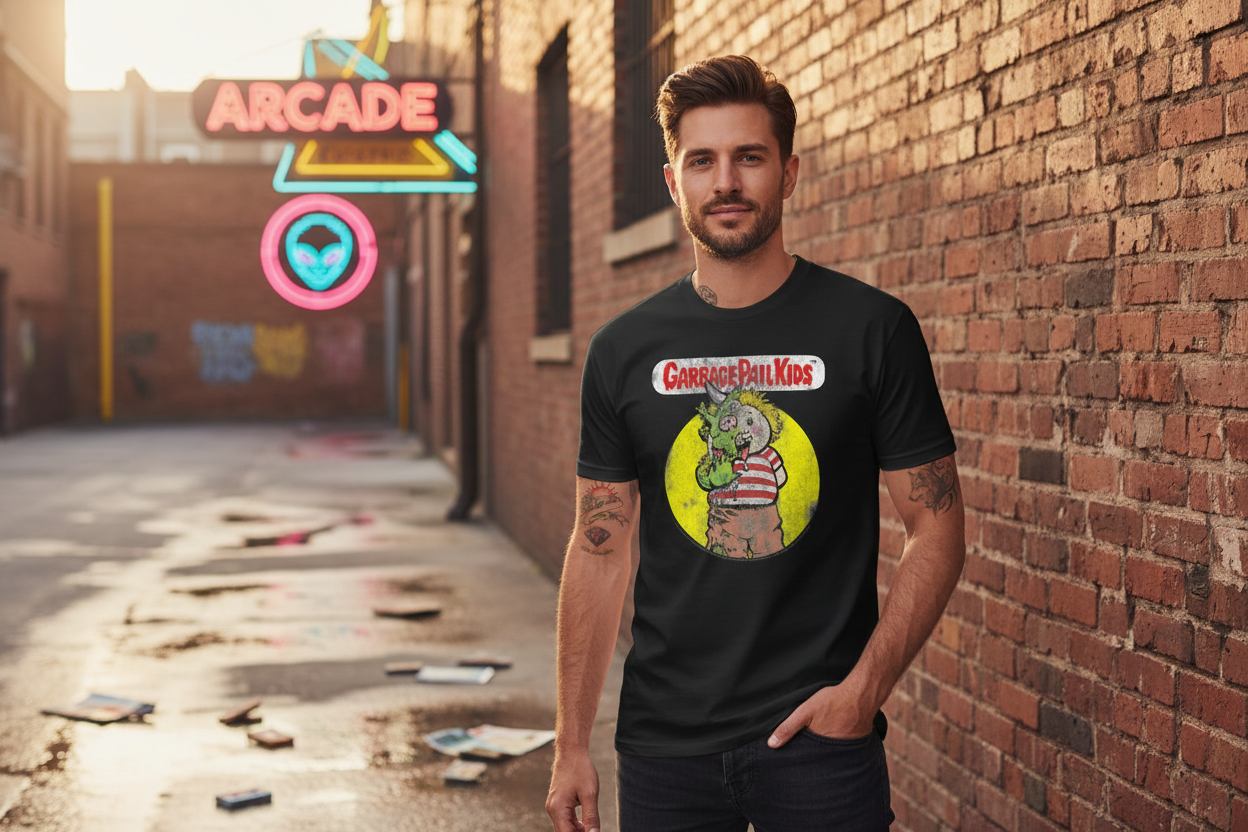 Man in urban retro setting