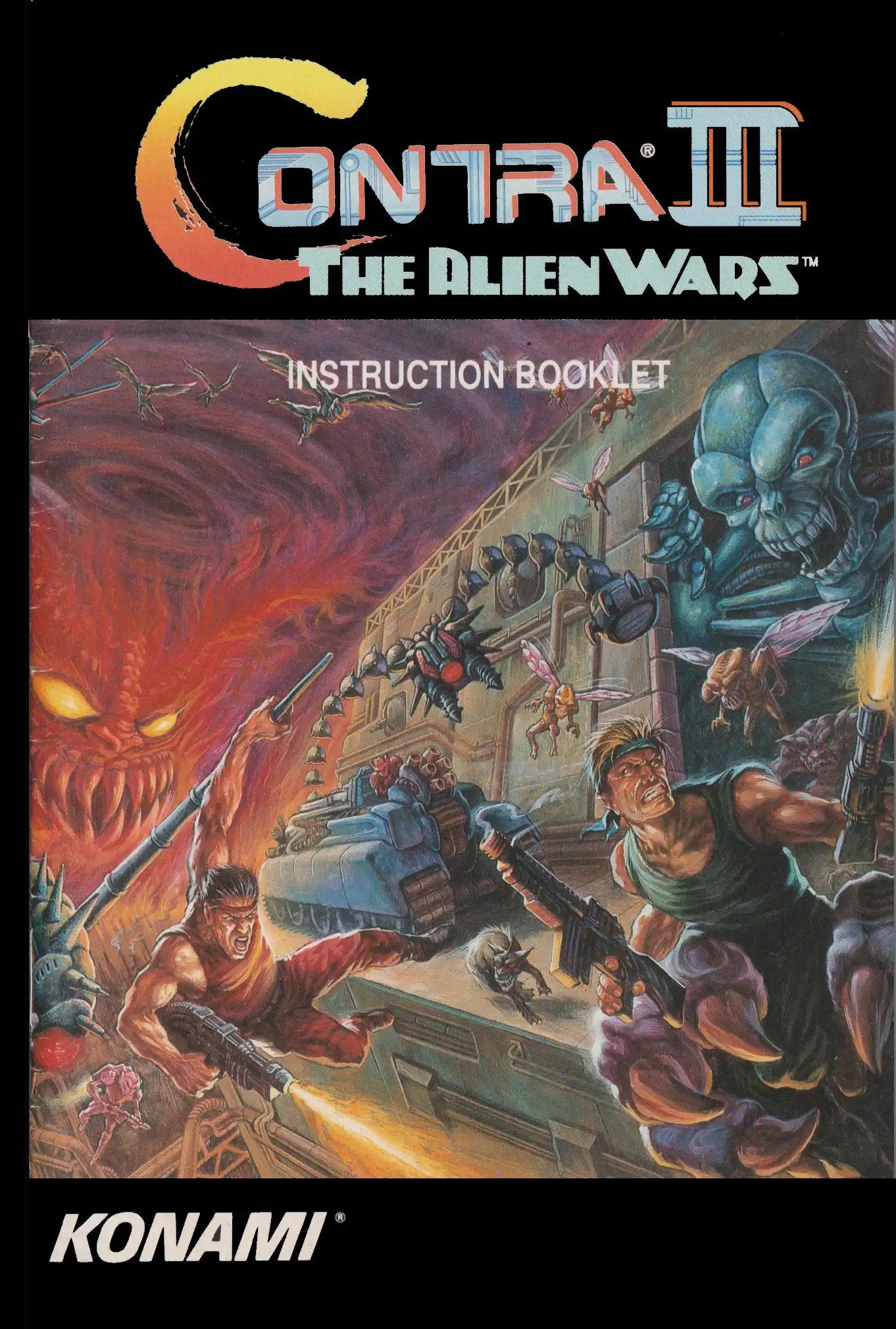 Contra III (3): The Alien Wars (SNES Compatible) – Reproduction Video Game Cartridge with Case and Manual