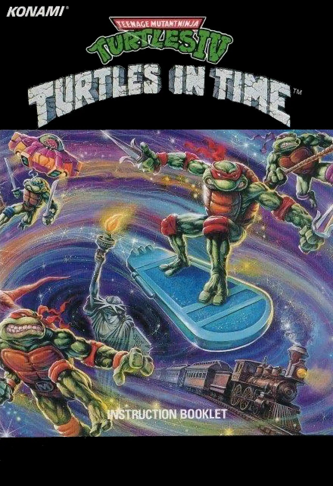 Teenage Mutant Ninja Turtles IV: Turtles in Time (SNES Compatible) - Reproduction Video Game Cartridge with Box and Manual