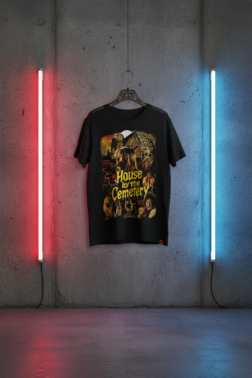 House by the Cemetery Tee -Minimalist hanging