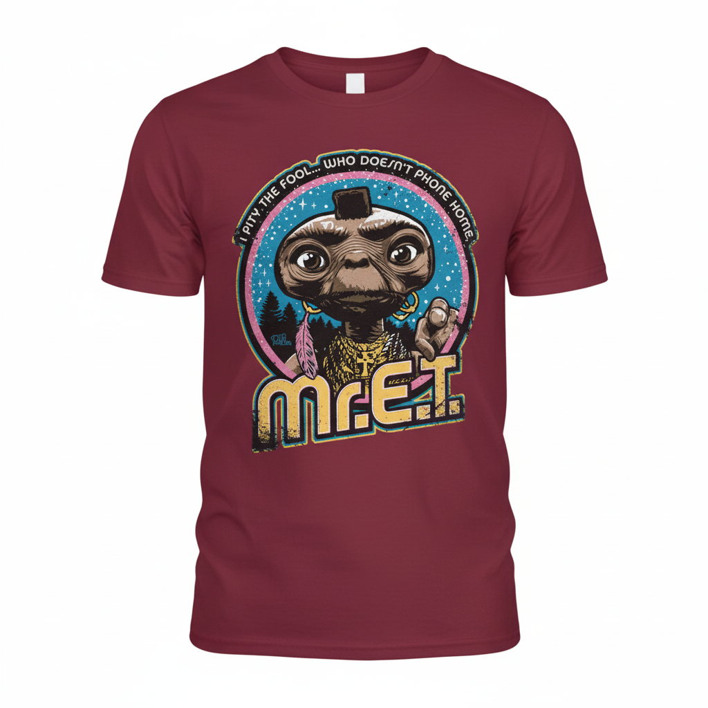 Mr. E.T. tee in burgundy