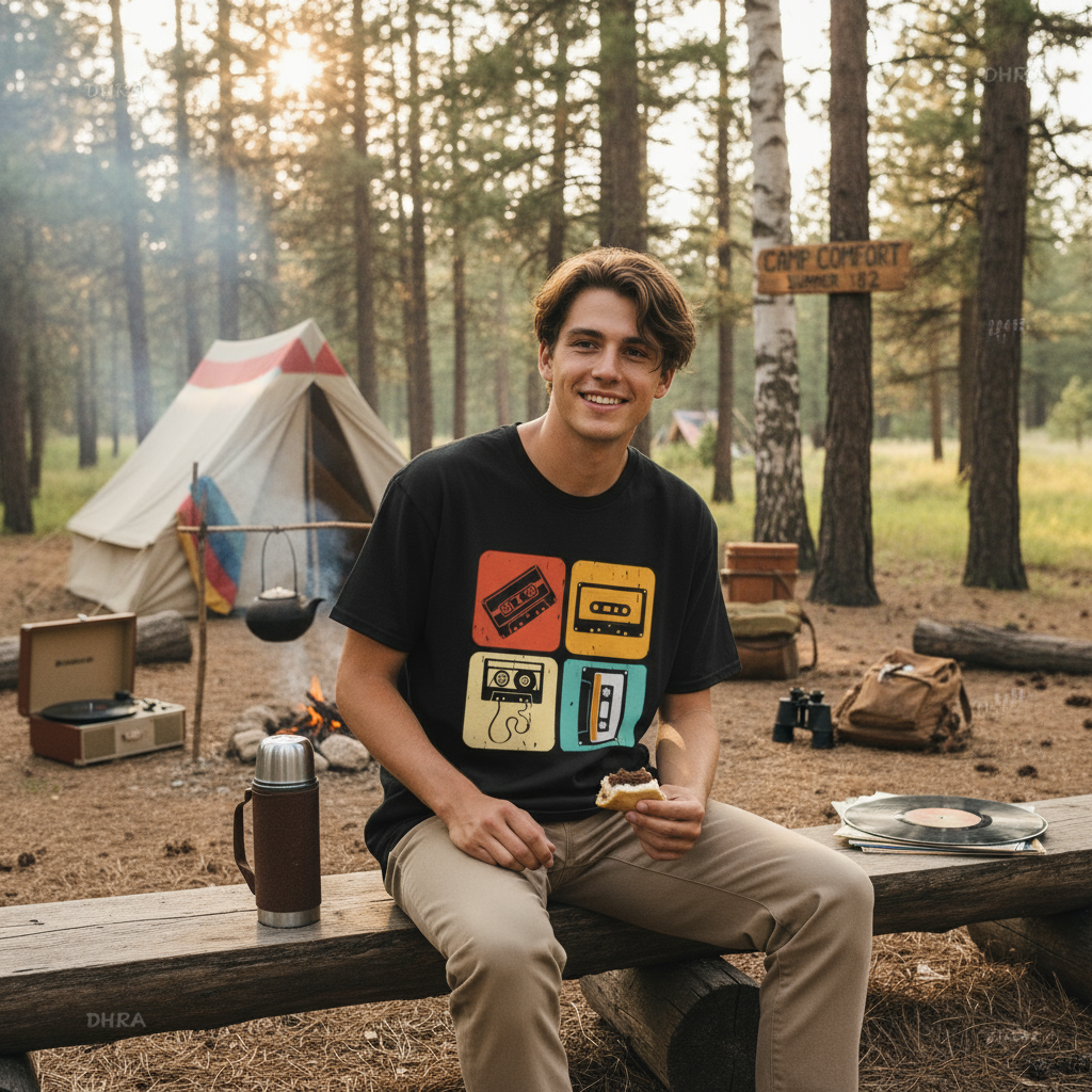 Vintage Summer Camp T-Shirt - Retro 70s 80s Outdoor Tee - Outdoor Camping Lifestyle