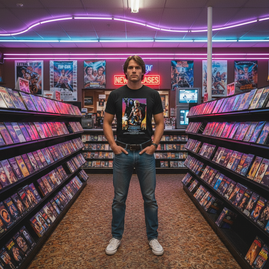 Retro video store with VHS tapes