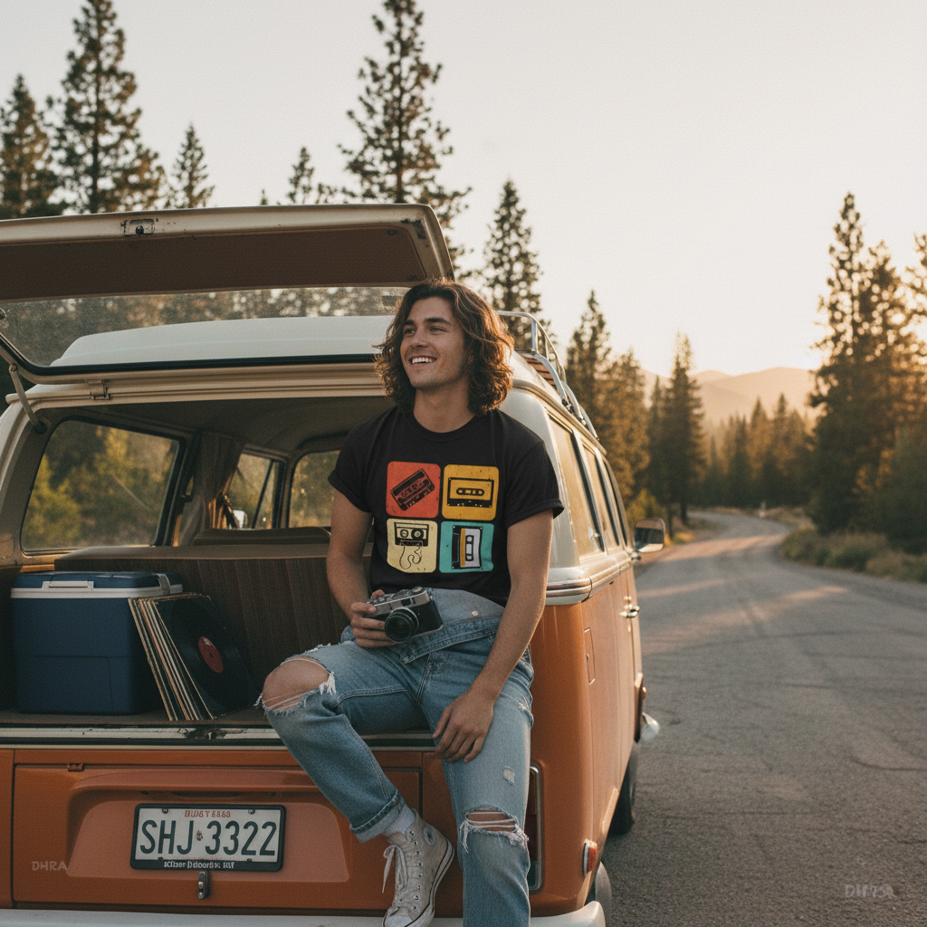 Vintage Summer Camp T-Shirt - Retro 70s 80s Outdoor Tee - Road Trip Adventure