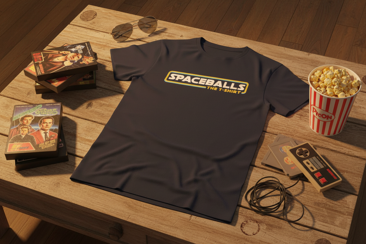 Spaceballs tee with vintage 80s props