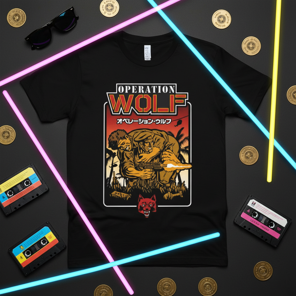 Operation Wolf Tee - Styled flat lay composition