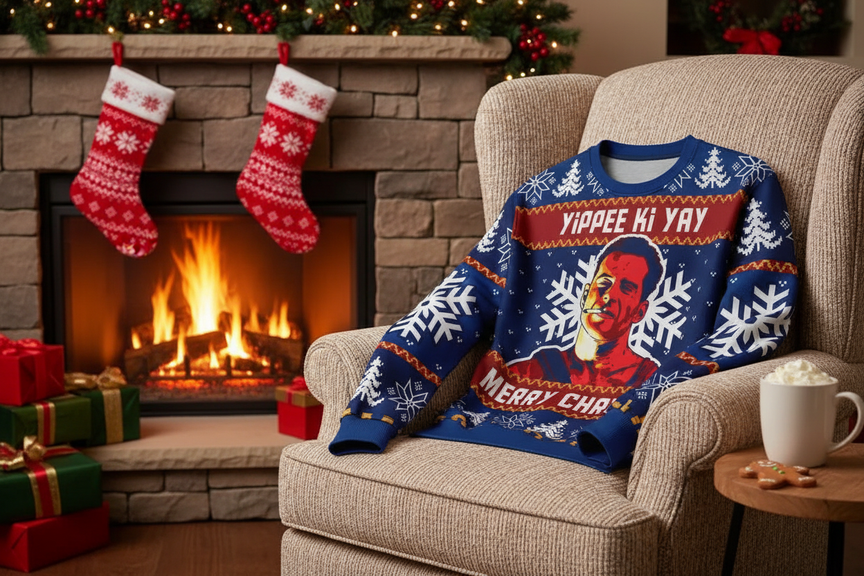 Sweater by fireplace