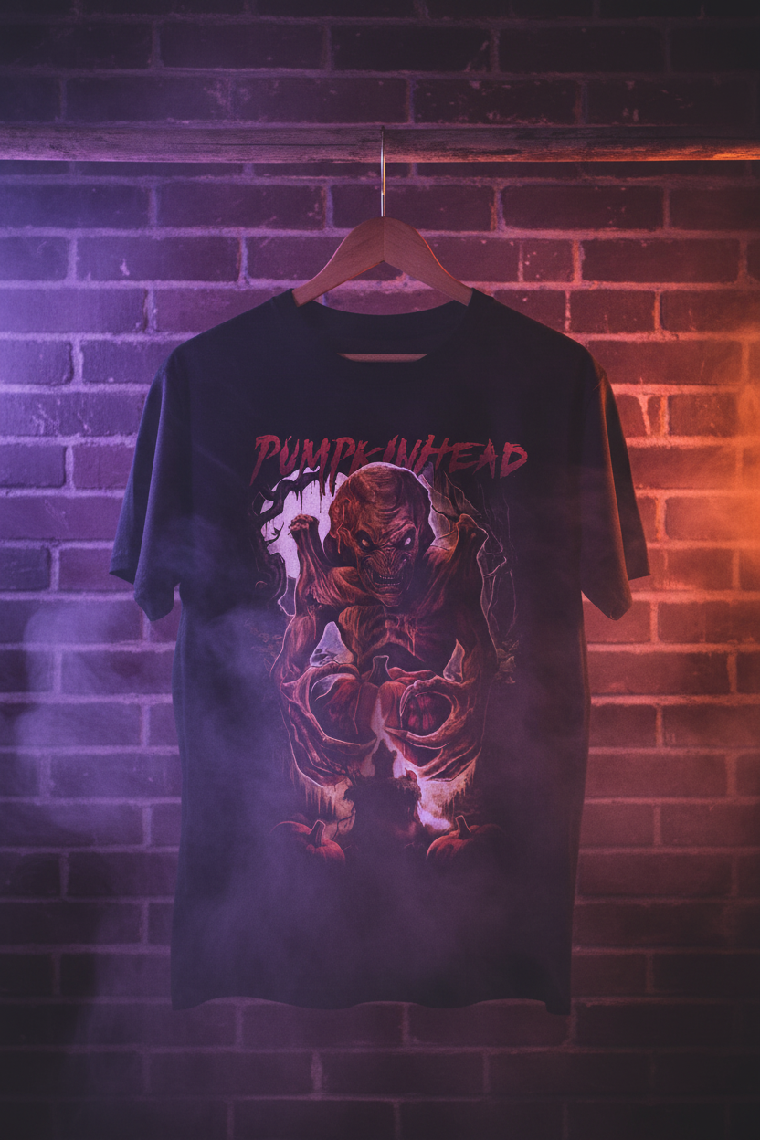 T-shirt on hanger with neon wall